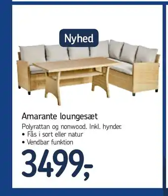 Føtex Amarante loungesæt tilbud