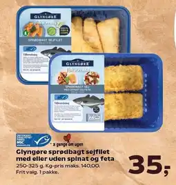 SuperBrugsen Glyngøre sprødbagt sejfilet med eller uden spinat og feta tilbud