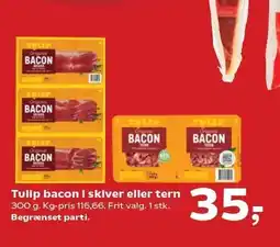 SuperBrugsen Tulip bacon i skiver eller i tern tilbud