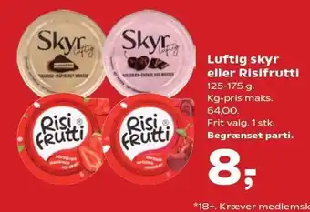 SuperBrugsen Luftig skyr eller Risifrutti tilbud