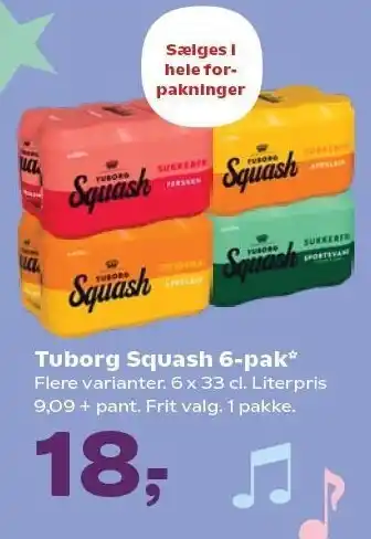 SuperBrugsen Tuborg Squash 6-pak tilbud