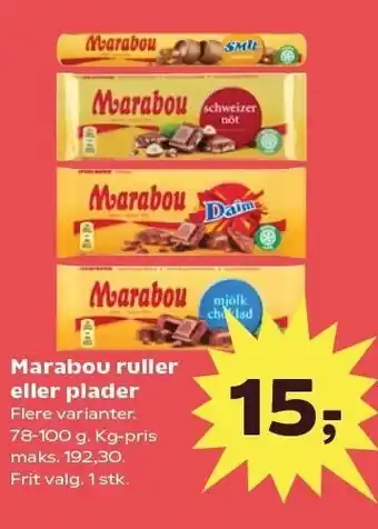 SuperBrugsen Marabou ruller eller plader tilbud