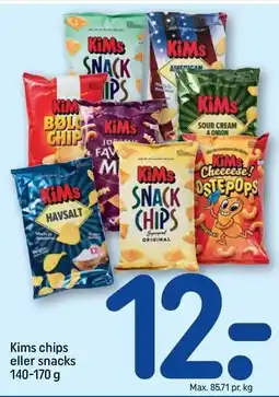 REMA 1000 Kims chips eller snacks tilbud