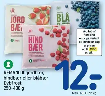 REMA 1000 REMA 1000 jordbær, hindbær eller blåbær tilbud