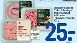 REMA 1000 Hakket kyllingekød 7-10%, Frilandsgris hakket grisekød 8-12% eller Frilandsgris medister tilbud