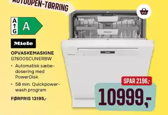 Skousen MIELE Opvaskemaskine G7600SCUNERBW tilbud