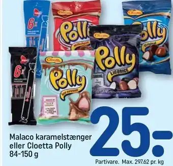 REMA 1000 Malaco karamelstænger eller Cloetta Polly tilbud