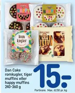 REMA 1000 Dan Cake romkugler, tiger muffins eller happy muffins tilbud