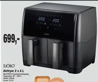 Harald Nyborg Sjöbo Airfryer 2 x 4 L tilbud