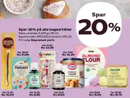 Kvickly Spar 20% på alle bageartikler tilbud