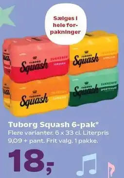 Kvickly Tuborg Squash 6-pak tilbud