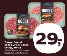 Kvickly DANISH CROWN burger boost eller burger boost smoky twist tilbud