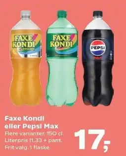 Kvickly Faxe Kondi eller Pepsi Max tilbud