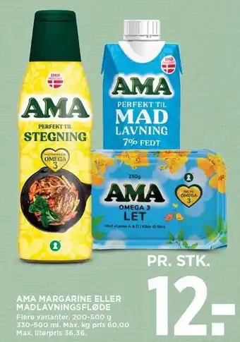 MENY AMA MARGARINE ELLER MADLAVNINGSFLØDE tilbud