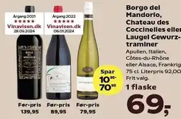 Kvickly Borgo del Mandorlo, Chateau des Coccinelles eller Laugel Gewurztraminer tilbud