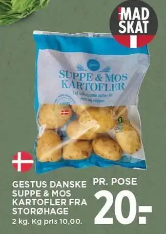 MENY GESTUS DANSKE SUPPE & MOS KARTOFLER FRA STORØHAGE tilbud