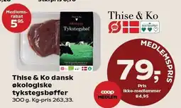 Kvickly Thise & Ko dansk økologiske tykstegsbøffer tilbud