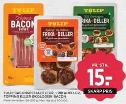 MENY TULIP BACON, FRIKADELLER, TOPPING ELLER ØKO BACON tilbud