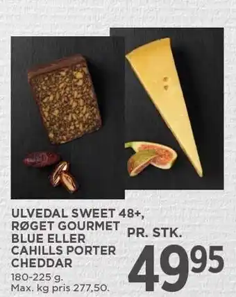 MENY ULVEDAL GOURMET BLUE ELLER PORTER CHEDDER 180-225 G tilbud