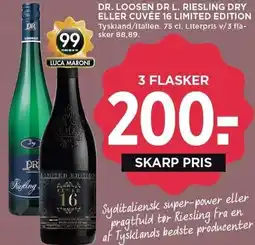 MENY DR. LOOSEN DR. L. RIESLING DRY ELLER CUVÉE 16 LIMITED EDITION tilbud