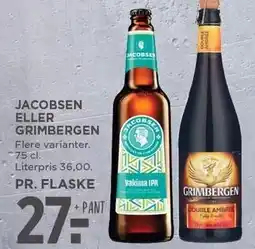 MENY Jacobsen eller Grimbergen 75 cl tilbud