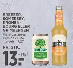 MENY Breezer, Somersby, Grimbergen eller Kronenbourg tilbud