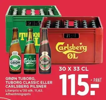 MENY GRØN TUBORG, RUBORG CLASSIC ELLER CARLSBERG PILSNER tilbud