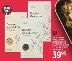 MENY PURE DANSK ØKOLOGISKE ANICIA LINSER, INGRID ÆRTER ELLER GRÅ ÆRTER tilbud