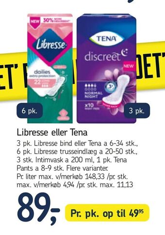 Føtex Libresse eller Tena tilbud