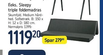Føtex Sleepy triple foldemadras tilbud