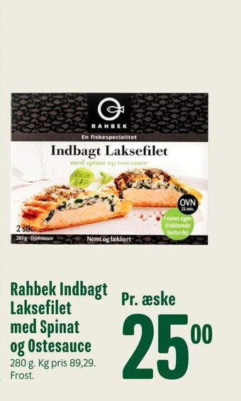 Rahbek Indbagt Laksefilet med Spinat og Ostesauce