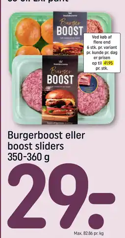 REMA 1000 Burgerboost eller boost sliders 350-360 g tilbud