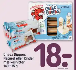 REMA 1000 Cheez Dippers Naturel eller Kinder mælkesnitter 140-175 g tilbud