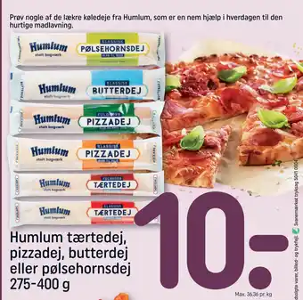 REMA 1000 Humlum tærtedej, pizzadej, butterdej eller pølsehornsdej 275-400 g tilbud