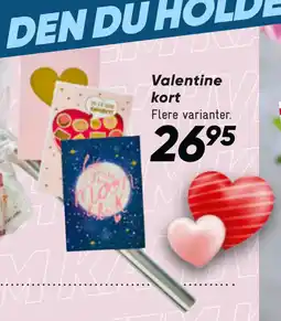 Bilka Valentine kort tilbud