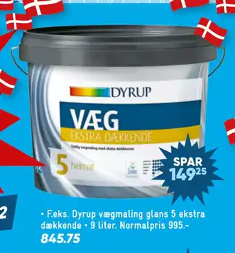 Bilka Dyrup vægmaling glans 5 ekstra dækkende tilbud