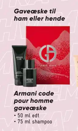 Bilka Armani code pour homme gaveæske tilbud