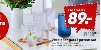 Bilka Vase eller glas i gaveæske tilbud