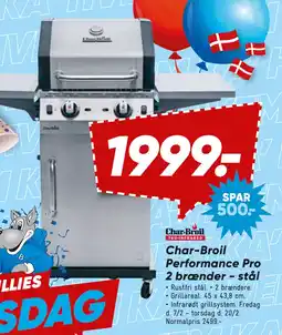 Bilka Char-Broil Performance Pro 2 brænder - stål tilbud