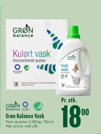 Min Købmand Grøn Balance Vask tilbud