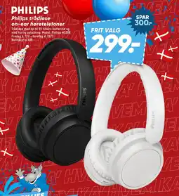 Bilka Philips trådløse on-ear høretelefoner tilbud