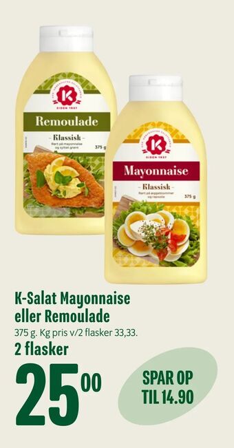 Min Købmand K-Salat Mayonnaise eller Remoulade tilbud
