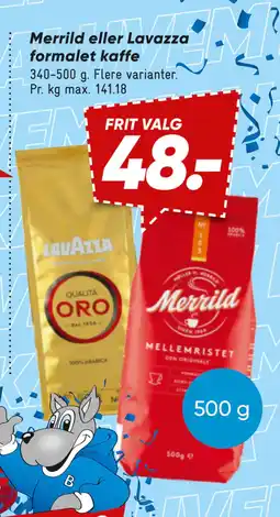 Bilka Merrild eller Lavazza formalet kaffe tilbud