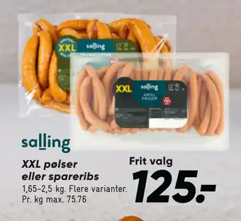 Bilka XXL pølser eller spareribs tilbud