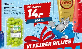 Bilka Stenfri grønne druer tilbud