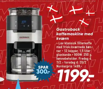 Bilka Gastroback kaffemaskine med kværn tilbud