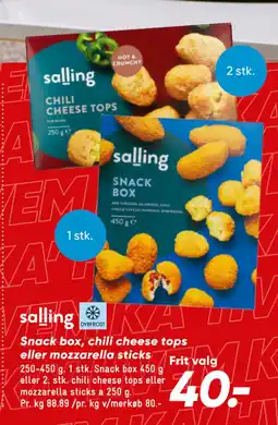 Bilka Snack box, chili cheese tops eller mozzarella sticks tilbud