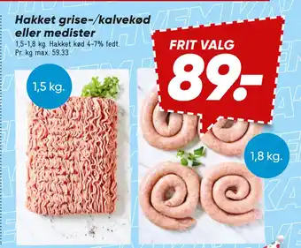 Bilka Hakket grise-/kalvekød eller medister tilbud