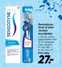 Bilka Sensodyne, Oral-B eller Jordan mundpleje tilbud