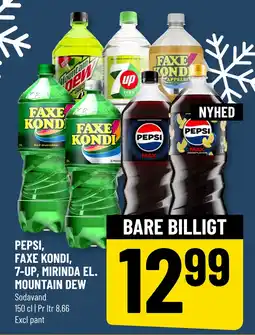 Løvbjerg PEPSI, FAXE KONDI, 7-UP, MIRINDA EL. MOUNTAIN DEW tilbud